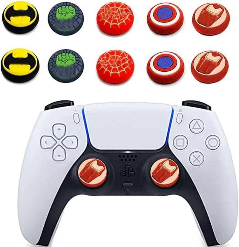 Jaeespon 10Pcs Analog Thumb Grip Stick Cover, Wireless Controllers Game Remote Joystick Cap, Fantastic Non-Slip Silicone Handle Protection Cover for PS5/PS4/Xbox one/360/NS PRO - Image 1